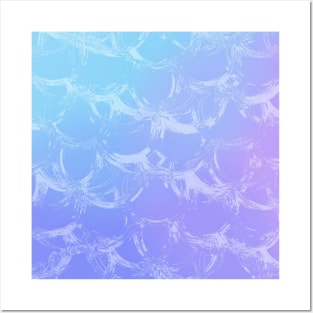 Ombre Mermaid Scales Water Posters and Art